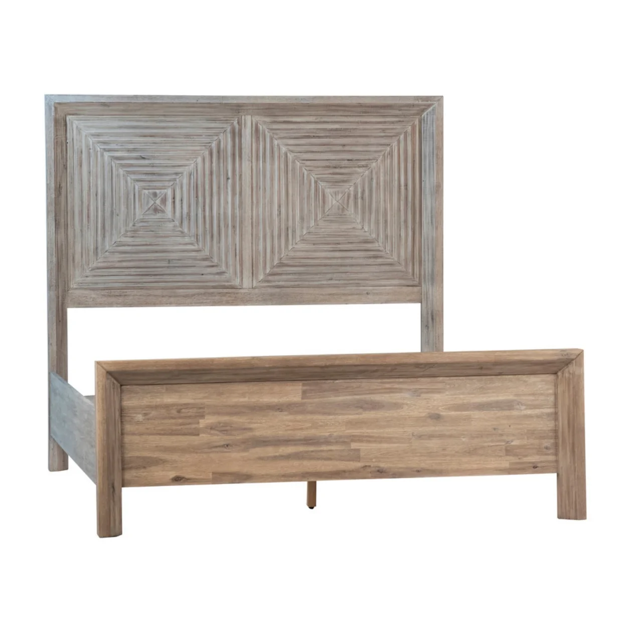 

# Antique Style Solid Recliamed Wood Platform Bed Frame Queen King with Headboard