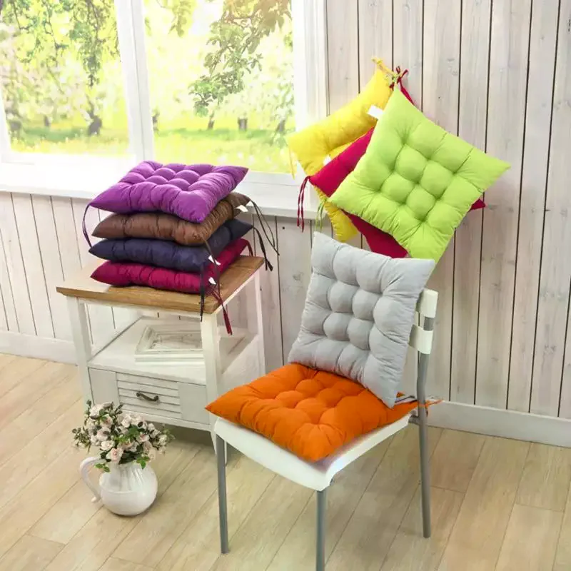 Cushion Soft Cute Home Office Indoor Outdoor Thick Padded Square Seat With Cartoon Prints Fixed Ties For Use