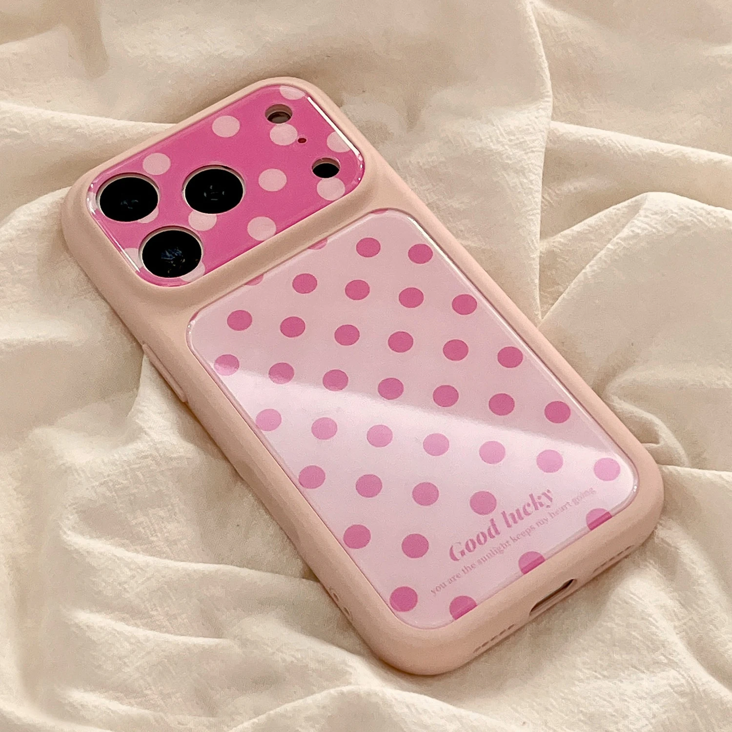 

Simple Cute Polka Dot Glossy Jelly Shockproof Pink Phone Case For iPhone 17Promax 17pro 17 15pro 16ProMax Shockproof Cases Capa