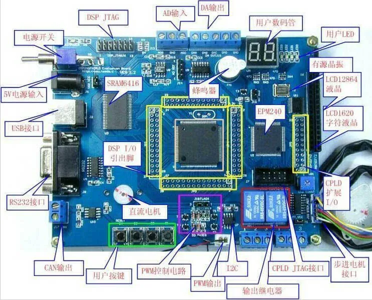 DSP development board DSP2407 development board + CPLD development board EPM240 TMS320LF2407