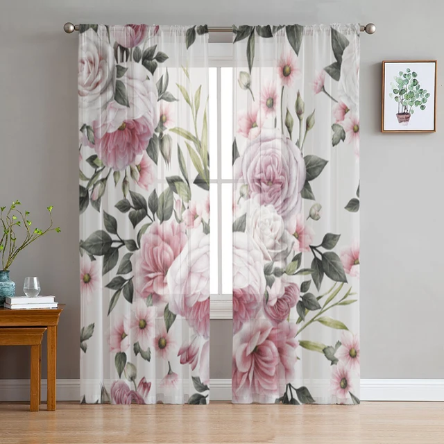 Orchids Printed Curtain / Drapes For Living Room Dining Room Bed Room 2024 With 2 Panel Set - Multiple Sized Flowers Blossoms Exotic Plant decor