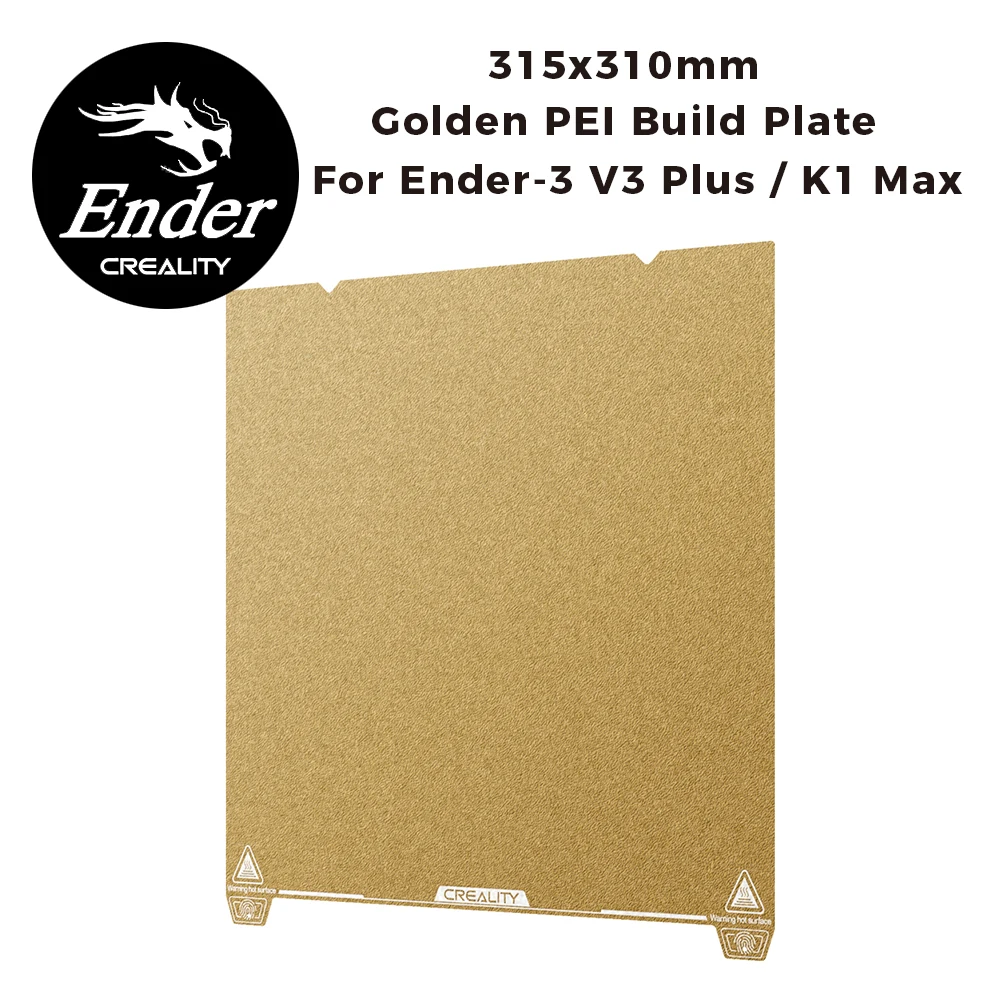 

Creality 315x310mm Golden PEI Build Plate for Ender-3 V3 Plus/K1 Max 3D Printer Frosted PEI Power Coating Printing Platform