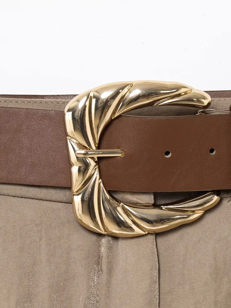 2025 été femmes soie Texture pantalon mode avec ceinture pantalon à jambes larges femme tempérament pantalon femmes pantalon décontracté