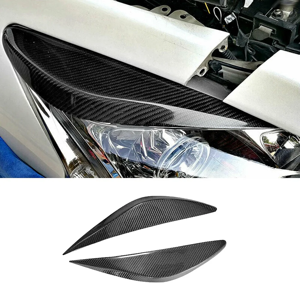 For Nissan Altima Teana 2013-2015 Dry Carbon Fiber Front Headlight Lamp Eyebrow Trim Cover Eyelid Molding Strip