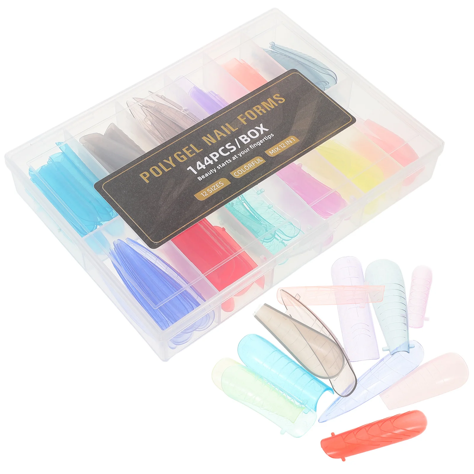 144 stuks nagelverlengingstips geen papiervorm nodig volledige dekking vierkante nagels voor professioneel en doe-het-zelf gebruik vingernagelverlengingstips