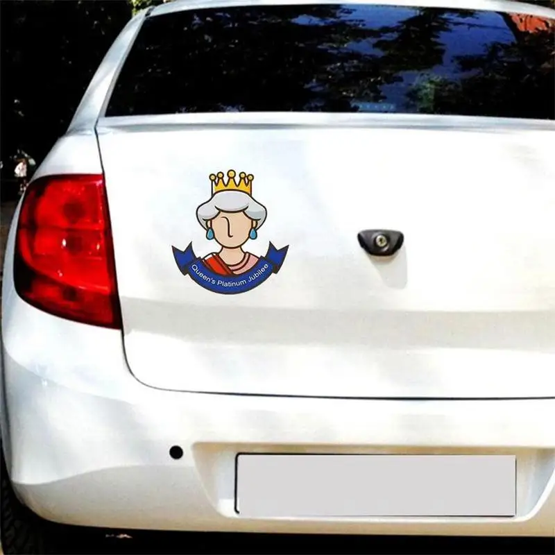 Queen Elizabeth Car Window Cling Car Phone Bumper Sticker Decal Patriotic Car Decal Memorial Window Decal For Automotive Wall