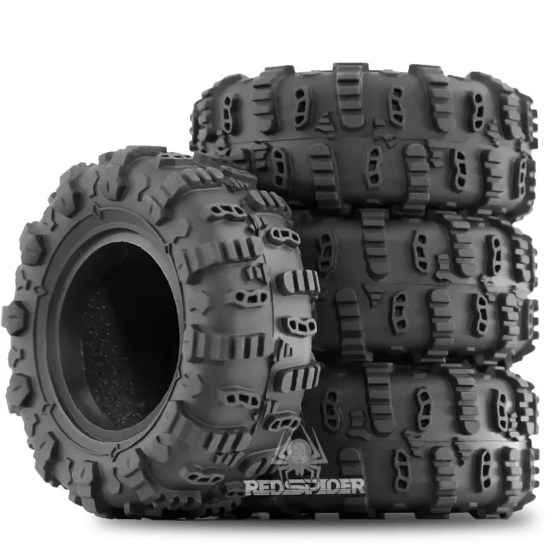 Neumáticos de goma adhesivos ultrasuaves de 1,3 pulgadas, 4 Uds., para 1/24 1/18 SCX24 TRX4M FCX24 AX24 RC Crawler, ruedas de mejora