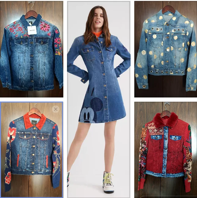 Foreign trade original single Spanish fashion new bright coated jacket short women\'s denim coat