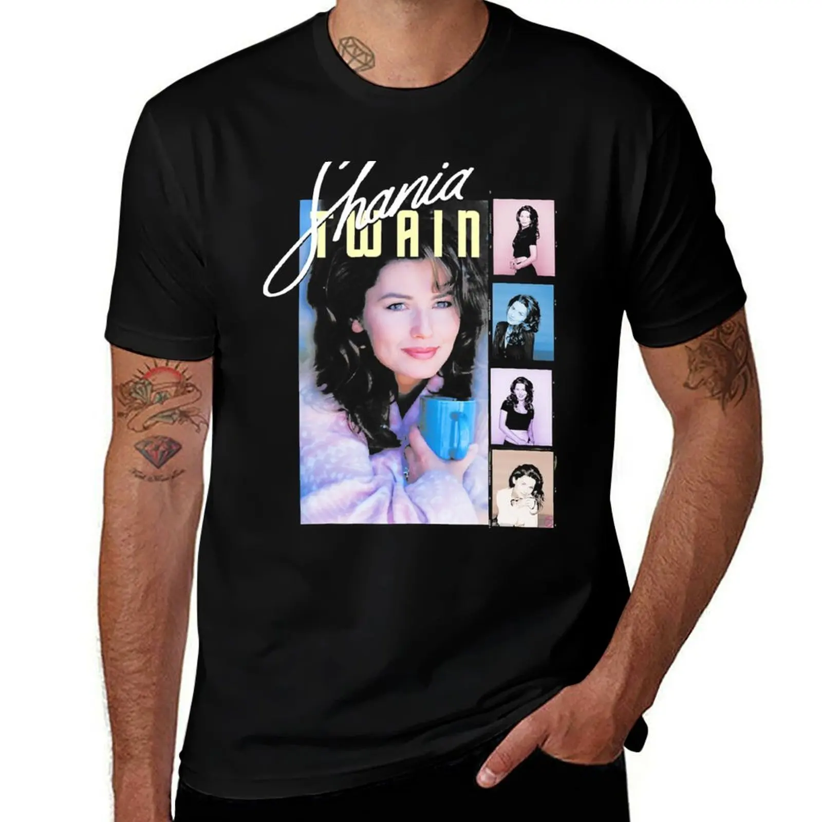 

Shania Mens T-Shirt anime t shirts oversize funny t shirts dark humor T-Shirt