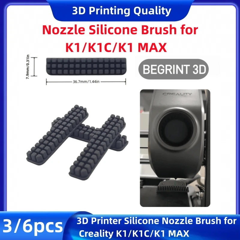 3D Printer Silicone Nozzle Brush for Creality K1/K1C/K1 MAX, 3D Printer Hotend Nozzle Brush Replacement Kit Cleaner Tool