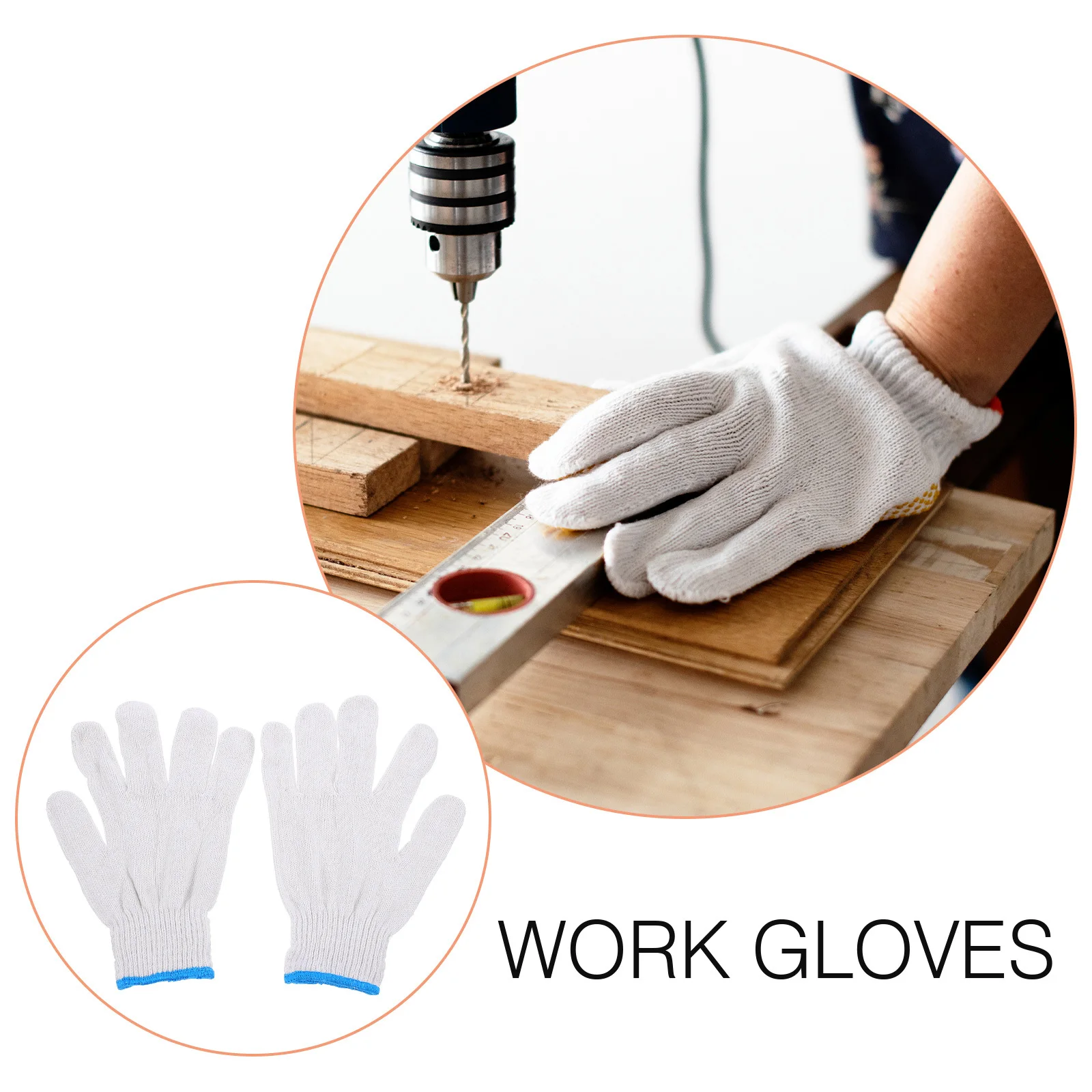 20 زوجًا من قفازات العمل القطنية غير القابلة للانزلاق، قفازات البستاني الناعمة المريحة والخياطة الدقيقة، متينة للأنشطة المختلفة #3