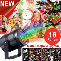 Christmas Pattern Ambience Light Projector LED Snowflake Projector Lights 16 Sheets Christmas Lights Halloween Christmas Party U
