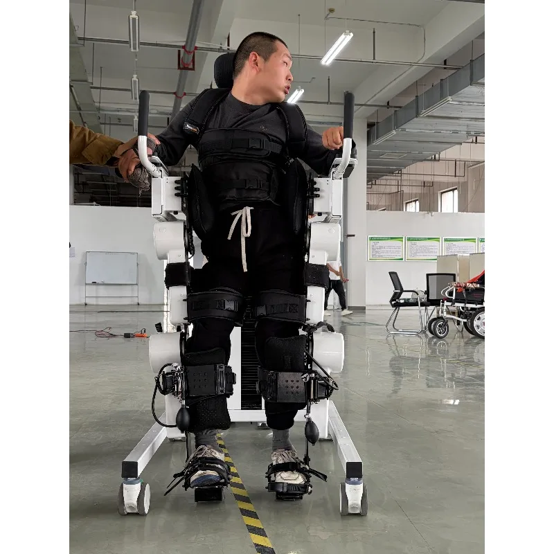 Exoskeleton Robot with Comfortable Back Support and Protective Airbags for Easy Patient Adaptation
