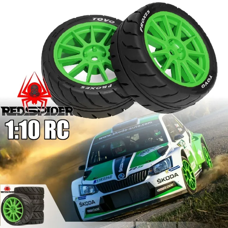

4pcs 68mm Rubber Tires with 12mm Hex for Tamiya TT01, XV02 WLtoys and Many Other Brands' 1/10 RC Racing Cars