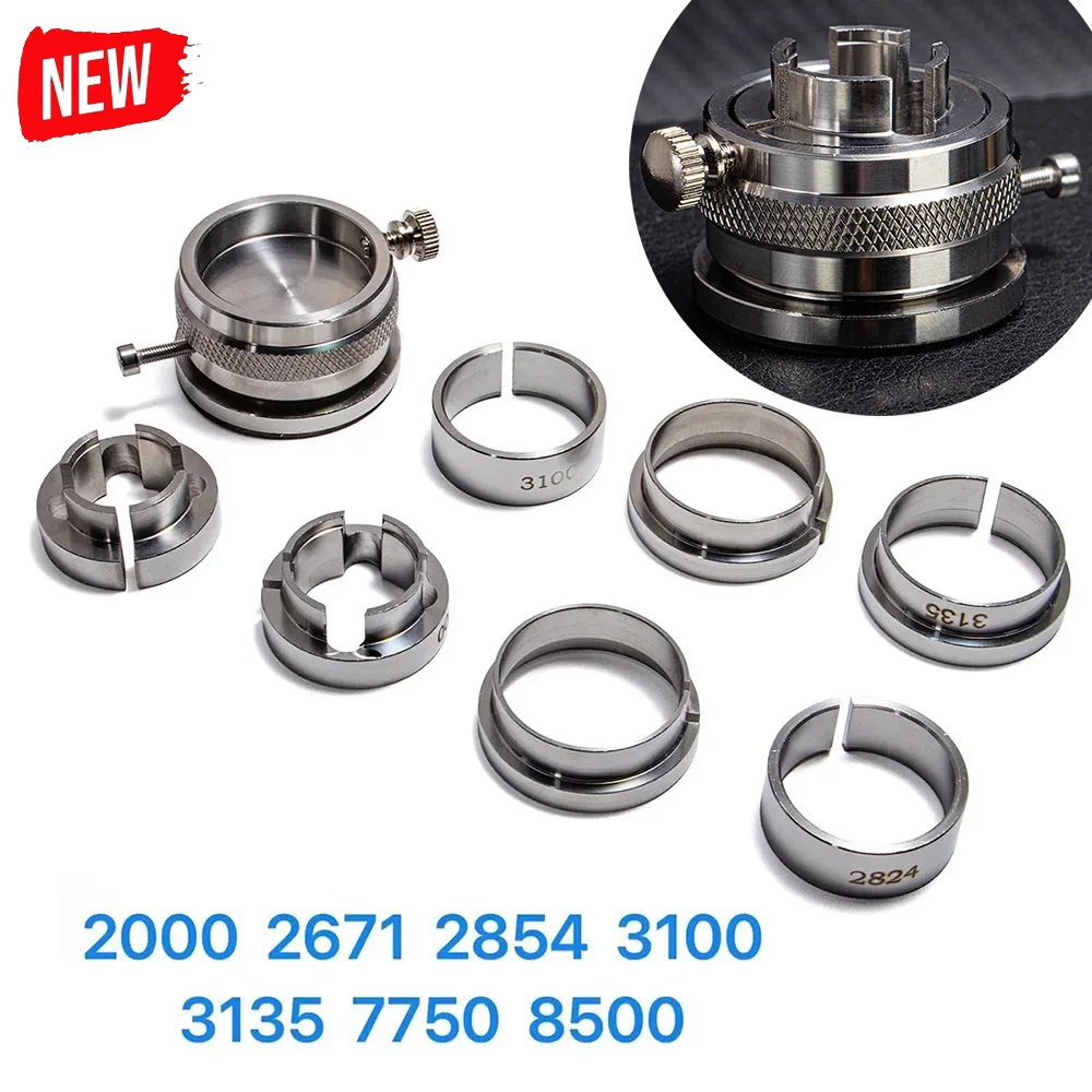 

8 in 1 Stainless Steel Watch Movement Holder for 2000/2671/2854/3100/3135/7750/8500 Movement rotatable base Watch Repair Tools