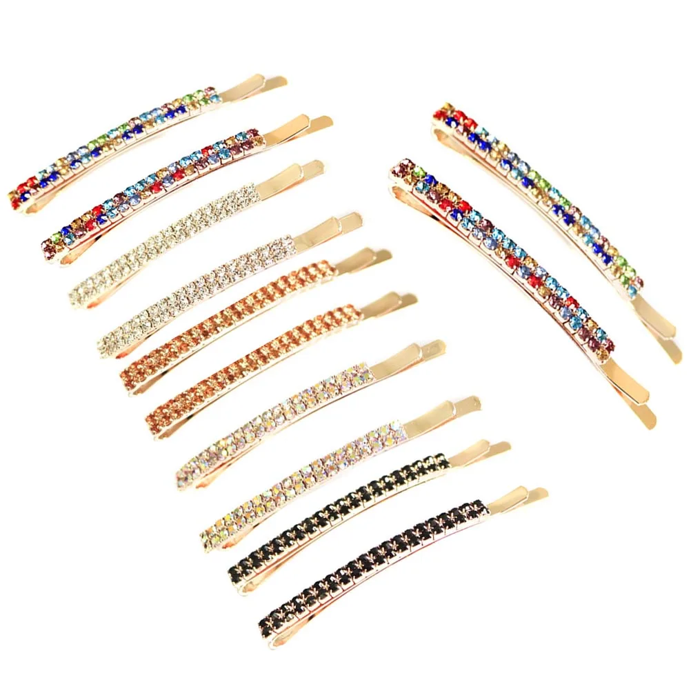 

10pcs Clip Bangs Fashion Hair Clips Women Accessories Rhinestone Crystal Gifts Quality Material Stylish Elegant