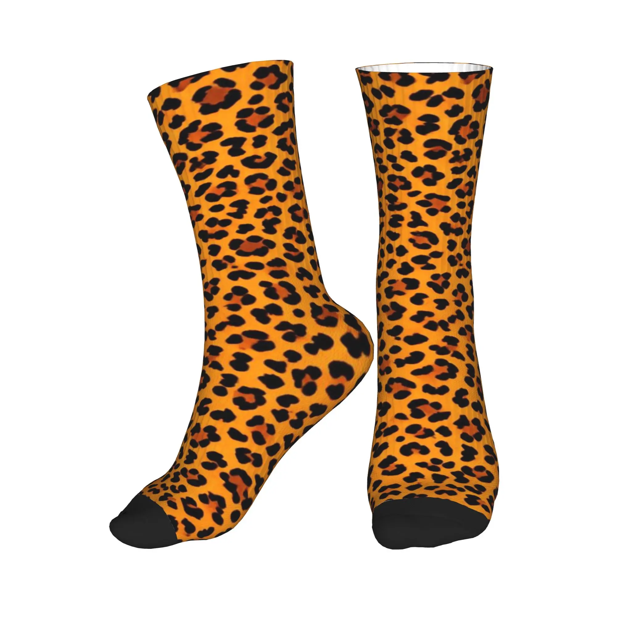 

Colofrul Rainbow Leopard Dress Socks for Men Women Warm Fashion Crew Socks