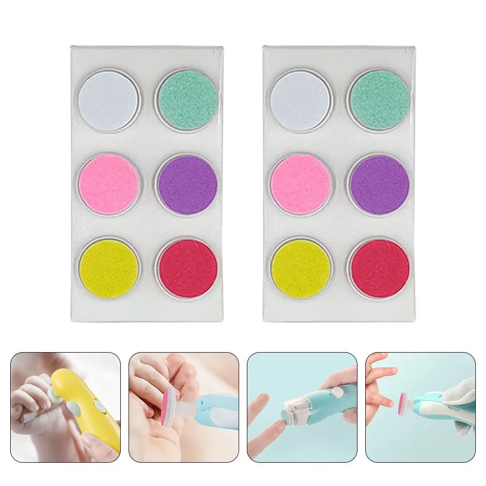 

12Pcs Nail Grinder Heads Replacement Bits for Electric Baby Nail Trimmer Polisher Manicure Pedicure Tools Home Salon Use