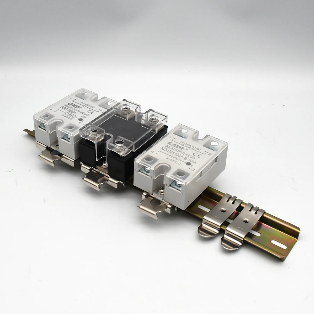 Single Phase SSR 35MM DIN Applicable To For DA AA DD VA VD LA Rail Fixed Solid State Relay Clip Clamp With 2 Mounting Screws