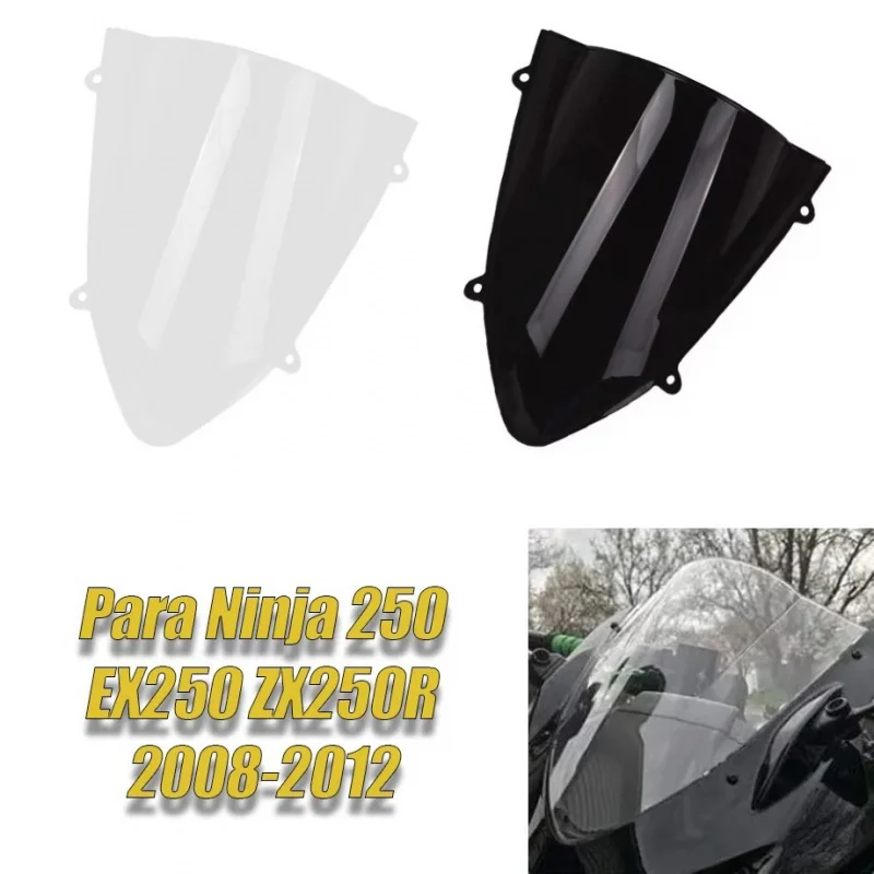 Black Motorcycle Windshield For Kawasaki Ninja 250 EX250 R ZX250R 2008 2009 2010 2011 2012 EX ZX 250R