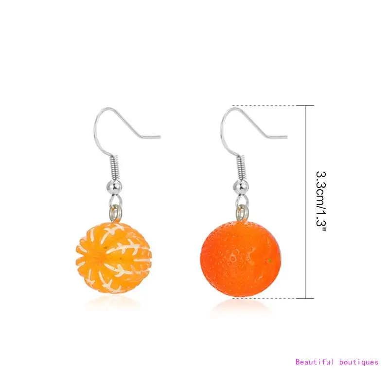 European and American Popular Fruit Earrings Fashion Personality Ear Jewelry for Creative Colorful Orange Women's DropShip