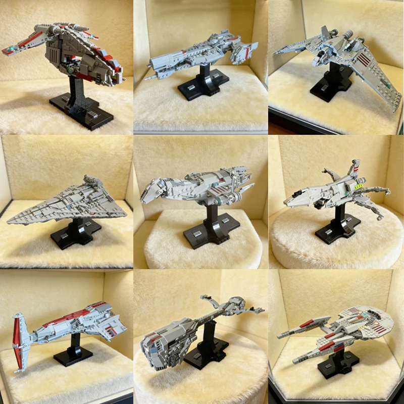 NEW Space War Battlestar Galactica Pegasus Building Block Model DIY Spaceship Military Sci-fi Movie Assembly Brick Kids Toy Gift
