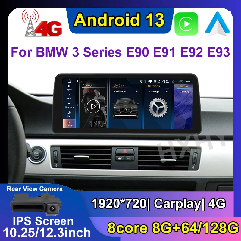 12.3inch Android 13 Car DVD Player System Multimedia For BMW 3 Series E90 E91 2005-2012 No Screen Radio GPS Navi Audio Carplay