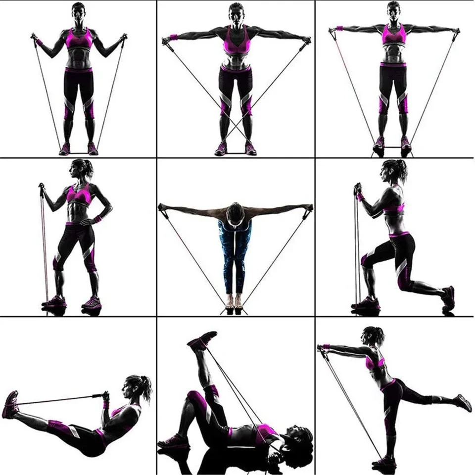 LOOGDEEL 11PCS/Set Resistance Bands Pedal Excercise Body Training Workout Women Men Fitness Yoga Pull Rope Exercises Latex Tubes