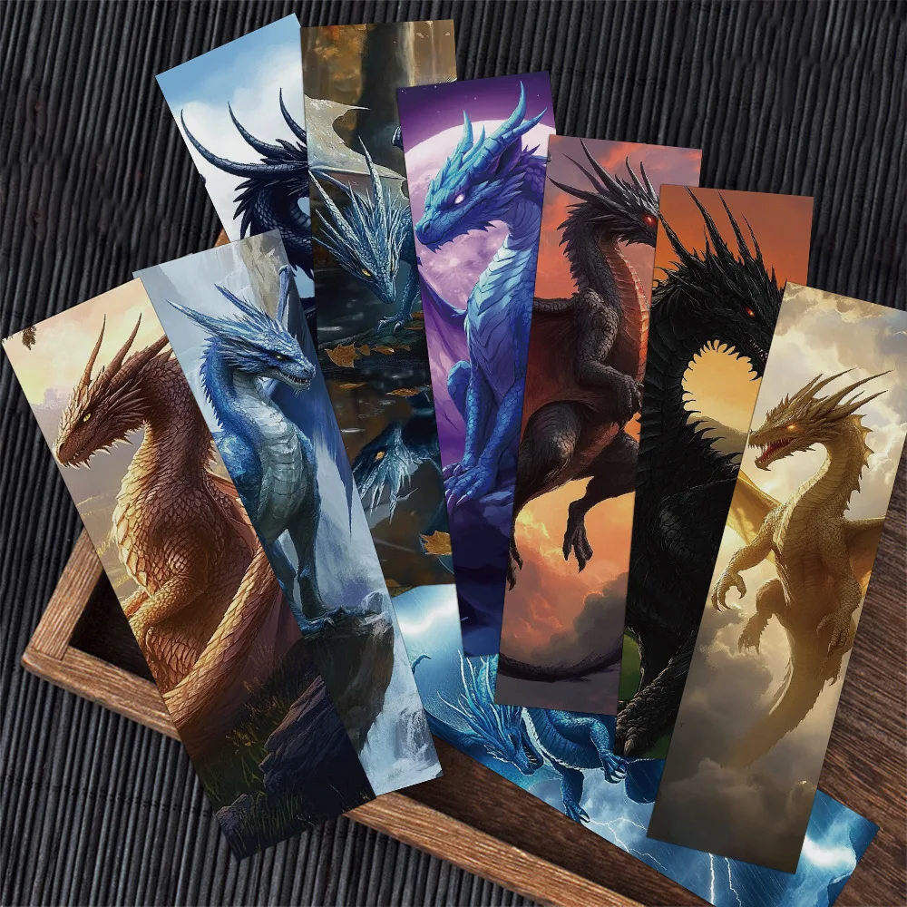 30Pcs Reading Pages Books Annotated Cool Dragon Wings Bookmark Students Stationary Supplies DIY Aesthetic Bookmark Kids Gifts