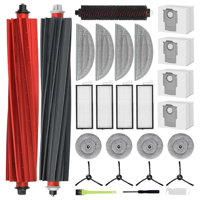 

B03C-For Roborock S8 Maxv Ultra Replacement Parts Main Side Brush Hepa Filter Mop Cloth Dust Bags Accessories