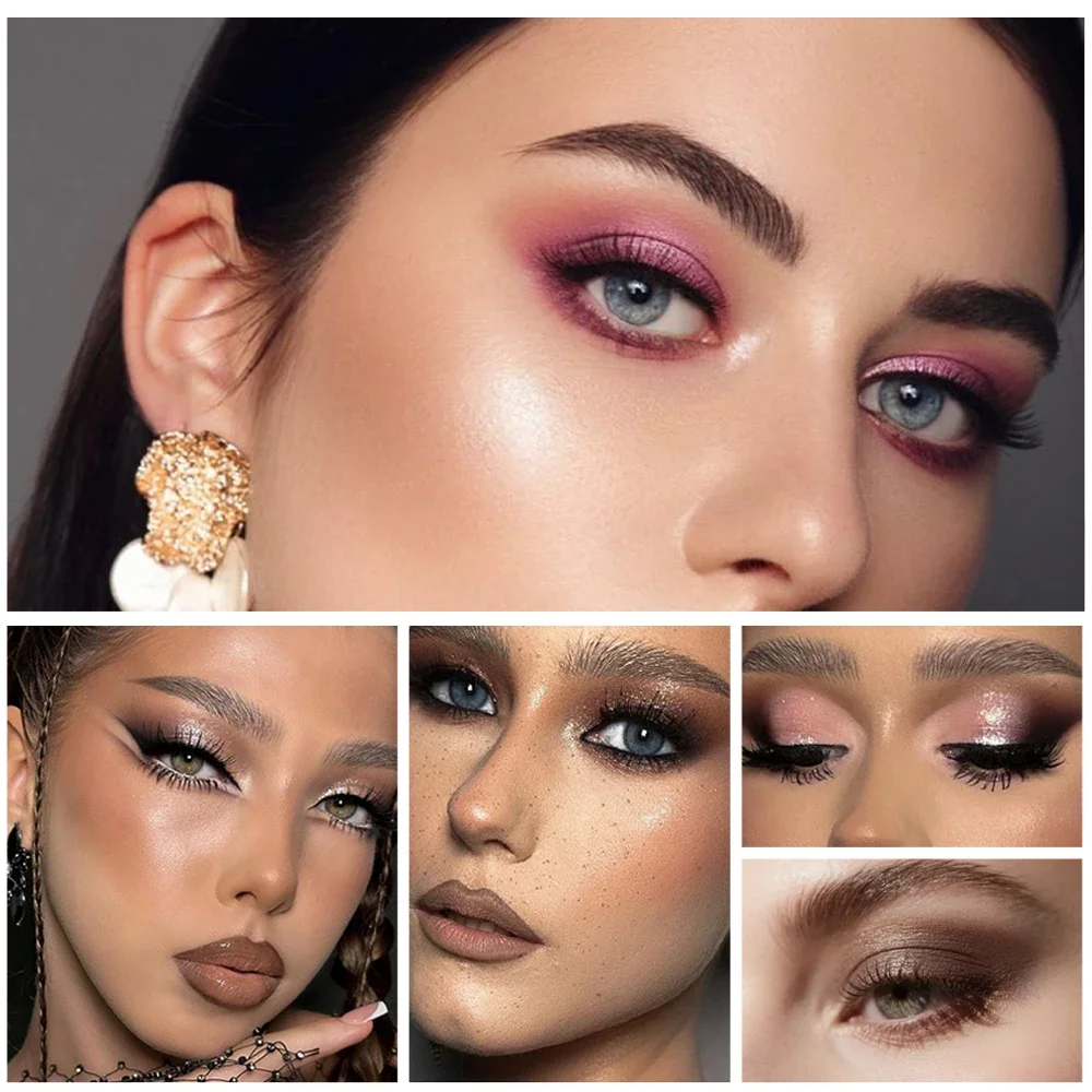 ミニ三つ折りメイクアップトレイ豊富な色合いのアイシャドウパレット防水長持ちポータブルハイライターブラッシュコントゥアパレット