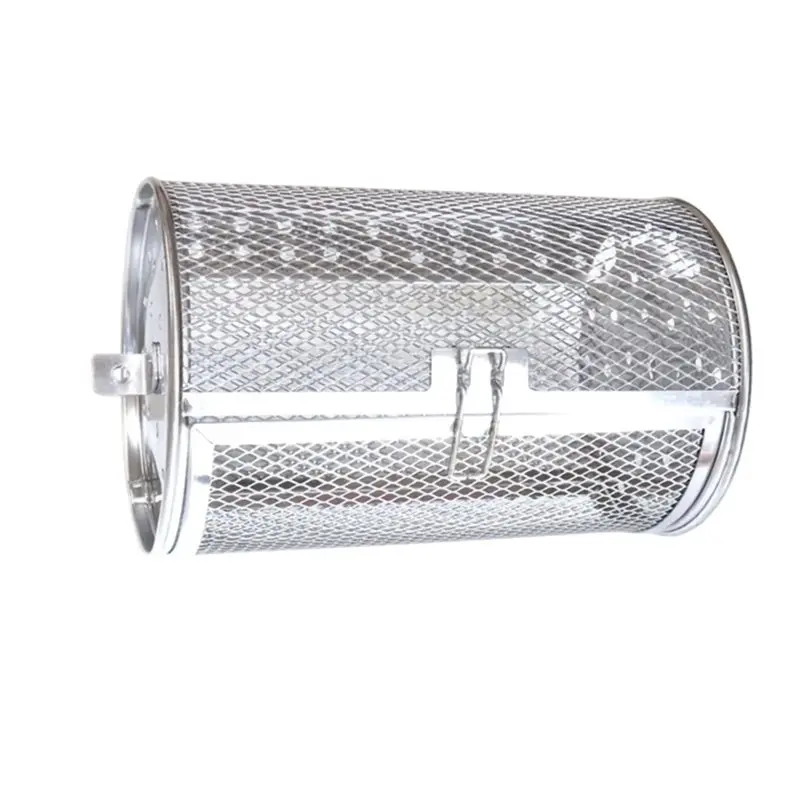 A84E-Rotisserie Basket For Air Fryer& Oven-Movable Door, 360-Degree Rotating Stainless Steel For Home Bakers 14X 23Cm