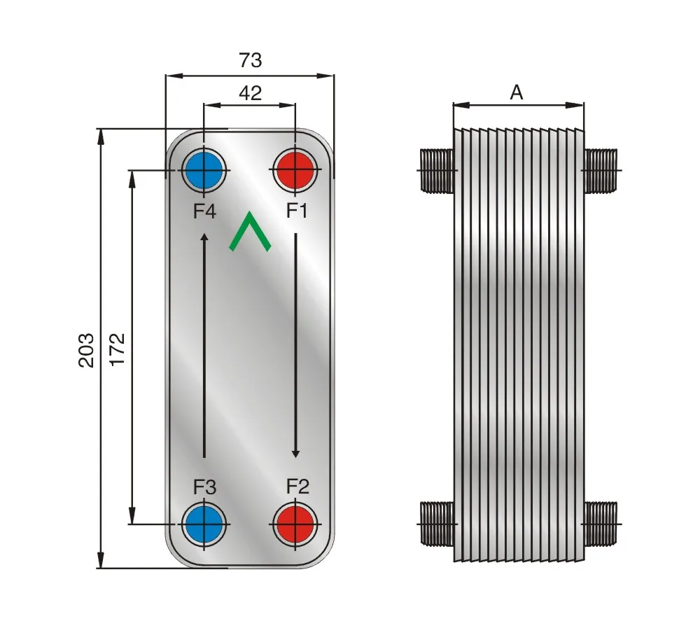 FHC014 CB14 Oil Heat Exchanger  Brazed Plate Heat Exchanger