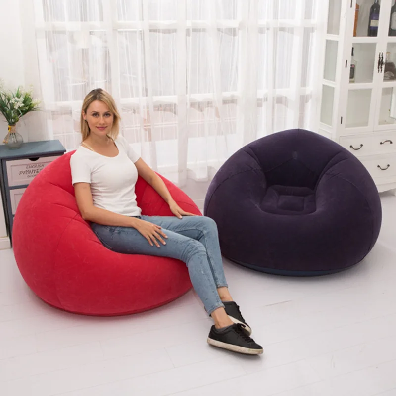 

Inflatable Spherical Sofa Plush Lazy Inflatable Sofa Lounge Chair 110x110x85cm High-Quality Environmentally Friendly Pvc