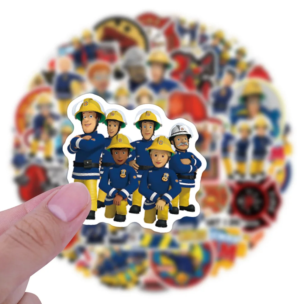 

10/30/55PCS Fireman Sam Cartoon Stickers Safety Education Kids Gift DIY Notebook Laptop Luggage Cute Decals Funny Graffiti Toys