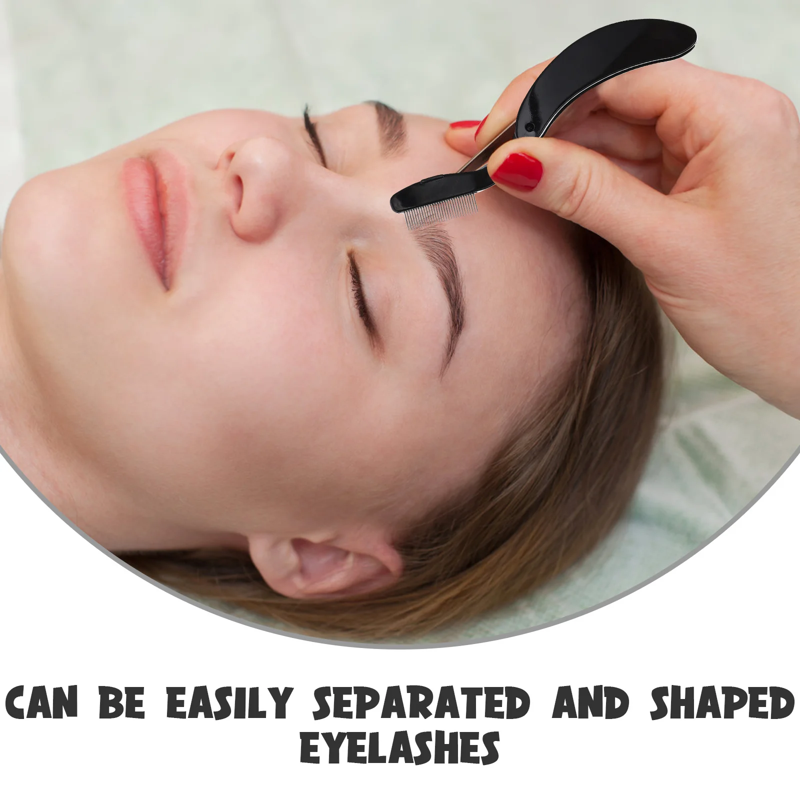

2Pcs Portable Eyebrow Comb Metal Lash Separator Tool Dense Stainless Steel Teeth Grooming Shaping Eyelash Eyebrow Makeup