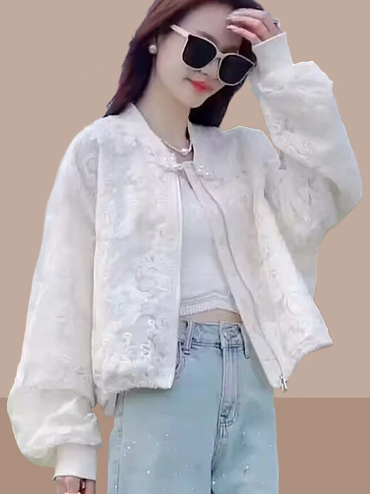 

New Chinese Style National Trend Embroidered Women's Short Lightweight Summer 2026 New Small Size Baseball Jacket