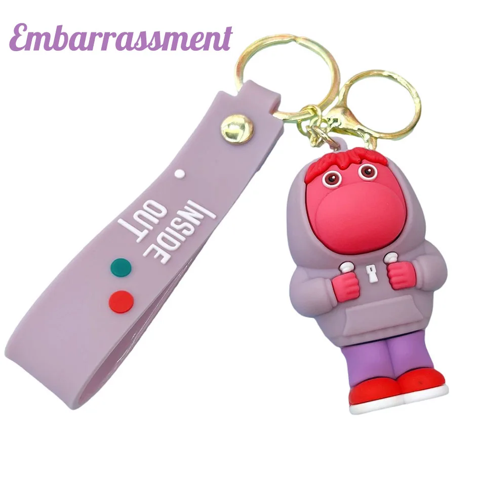 Inside Out 2 Keychain New Pixar Cartoon Anime Anxiety Envy Action Figure Key Ring Pendant for Backpack Bag Car Key Children Gift