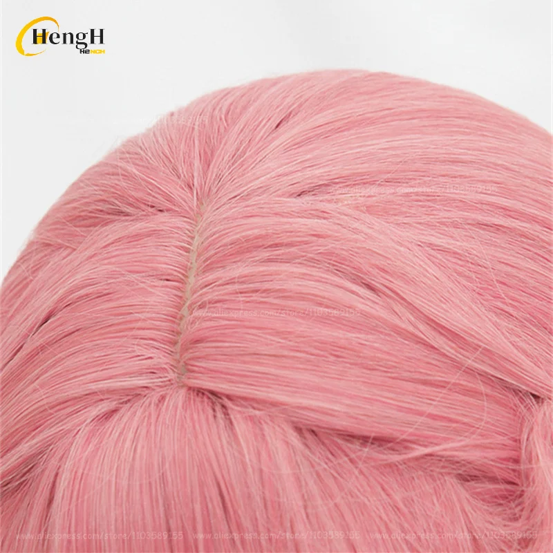 Peruca de Cosplay Sintética Anime para Mulheres, Adulto Anya Forger, Cabelo Encaracolado Rosa Longo, Headwear, Resistente ao Calor, Perucas de Festa, Em Estoque, 58cm