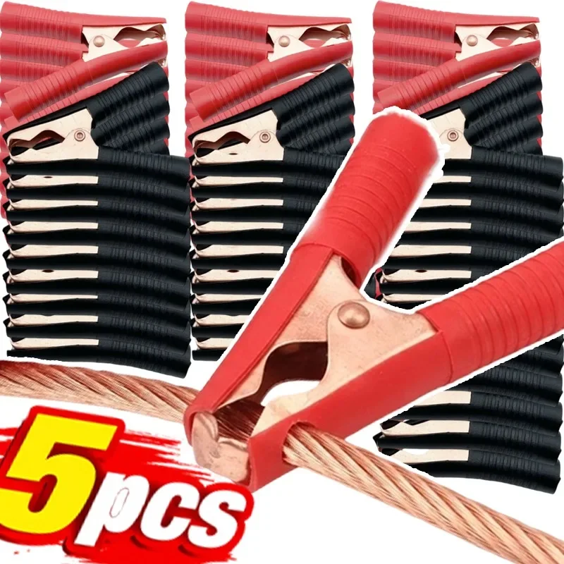 100A  Alligator Clip Fully Insulated Heavy Duty Battery Charger Jumper Cable Clamps Plastic Covered Spring Crocodile Test Leads