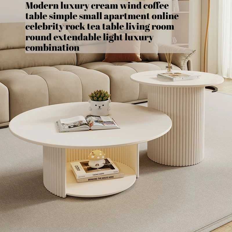 Living Room Round Coffee Tables Storage Modern Tall Low Coffee Tables Black White Mesa De Centro Sala Mid Century Furniture