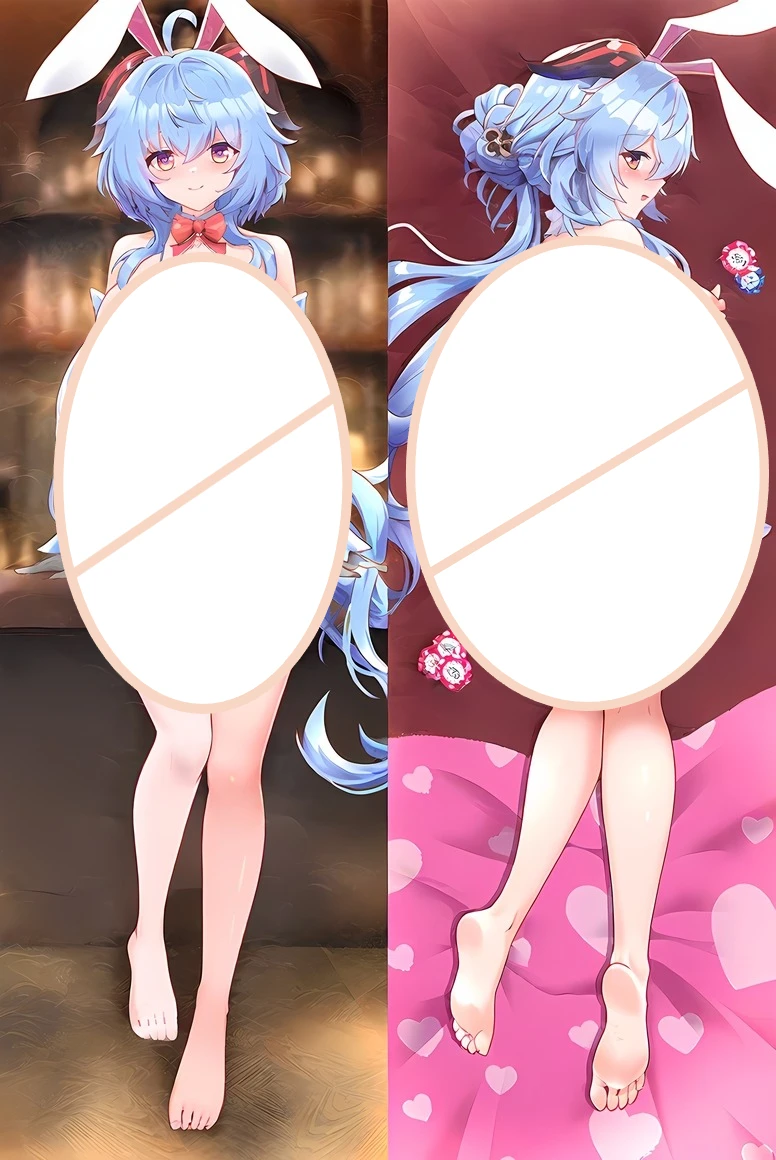 

Игра Genshin Impact Ganyu Bunny Girl Dakimakura чехол двусторонний принт персиковая кожа аниме наволочка