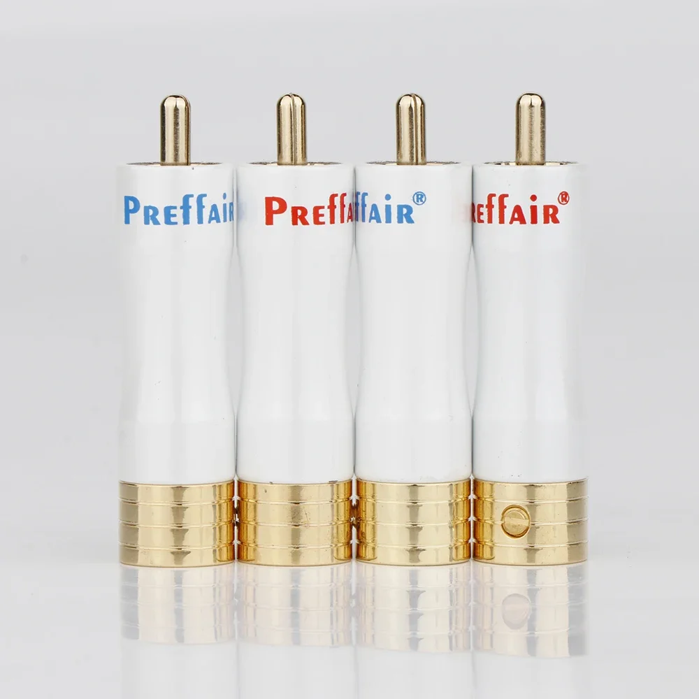 4 قطعة HIFI الصوت سدادة RCA 24K مطلية بالذهب محول الصوت فونو لحام موصل RCA إصلاح ينتهي HIFI 8 مللي متر كابل التوصيل