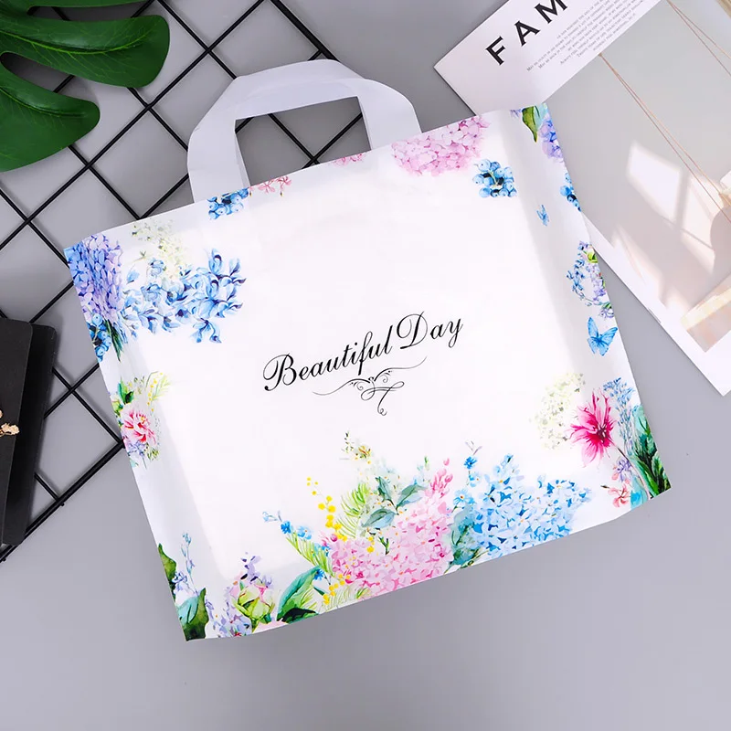 50Pcs/Lot Gift Packaging Bags With Handle Thank You Gift Bag For Wedding Birthday Party Shopping Bags Small Business Supplies