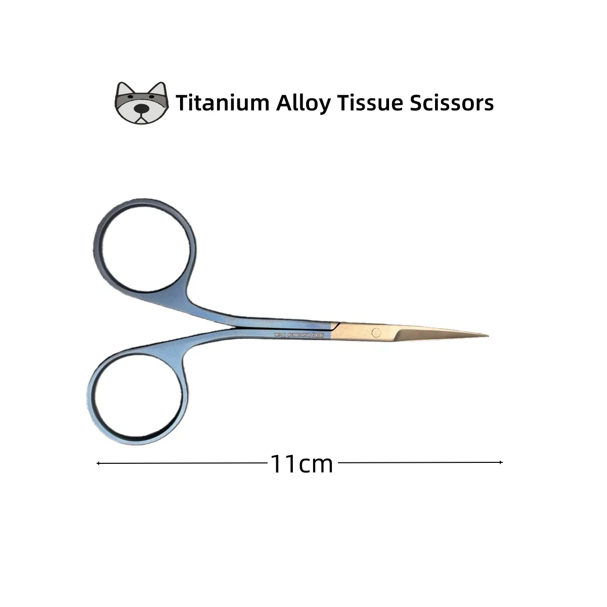 Animal Clinic Cosmetic Titanium Alloy Surgical Tissue Scissors 11cm Curved Sharp Tip Medical Grade Precision Dissecting Scissors