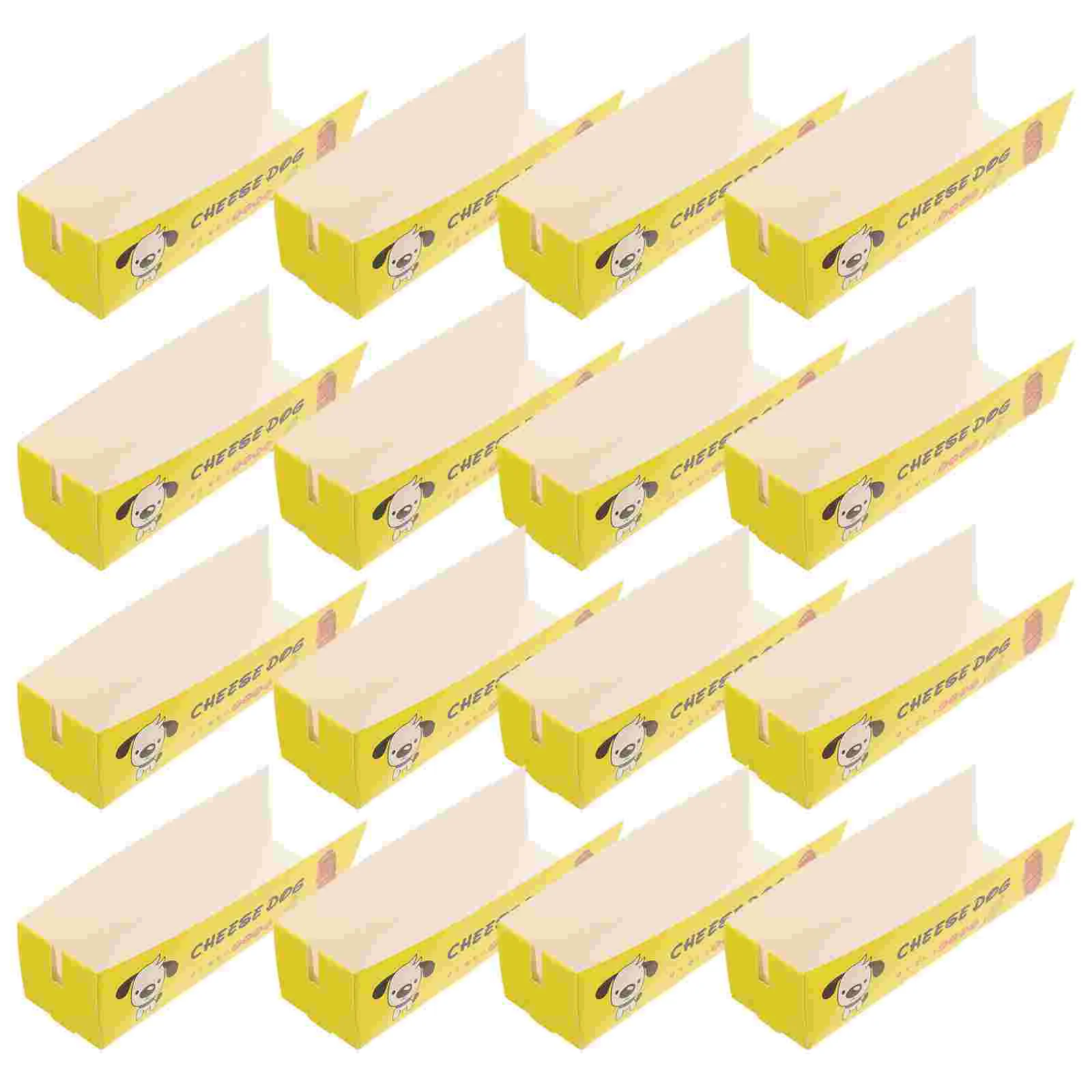 100 Pcs Hot Dog Box Food Paper Tray Sushi Dogs Containers Snack Plates White Cardboard Trays