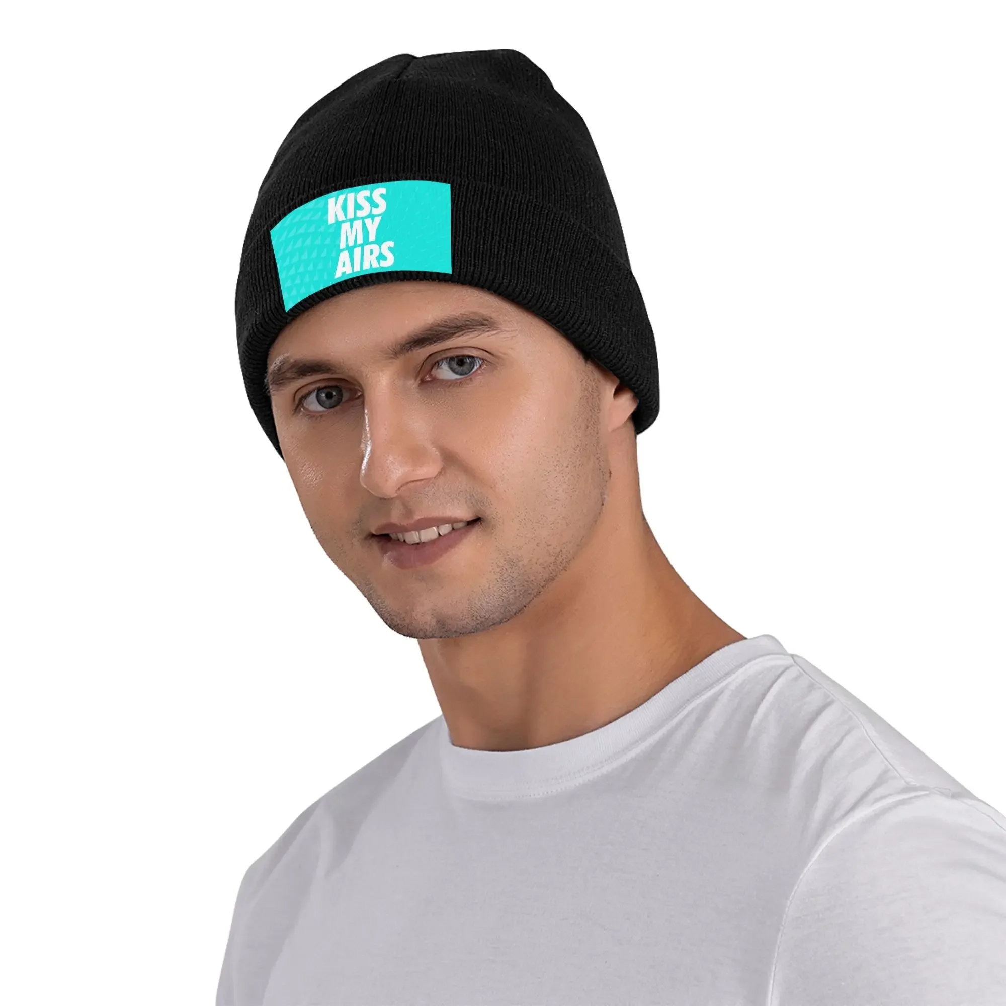 Kiss My Airs Sneaker Head Hype Turquoise Warm Knitted Cap Winter Knit Bonnet Hat Skullies Beanies Hip Hop Caps for Unisex