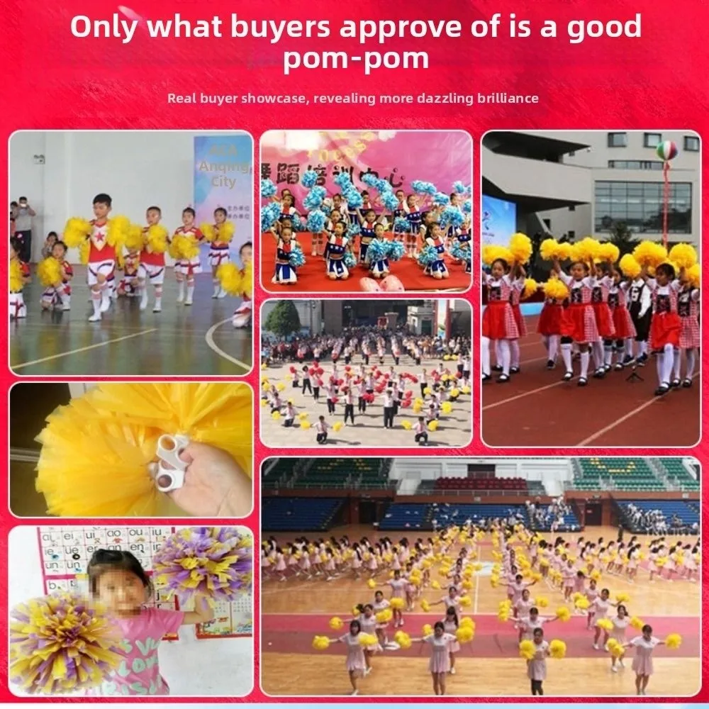 30 cm Kids Game Pom Poms HUISDIER Vier Vinger Ring Juichen Bal Veelkleurige Kom Op Rekwisieten Goedkope Praktische Cheerleading Club levert