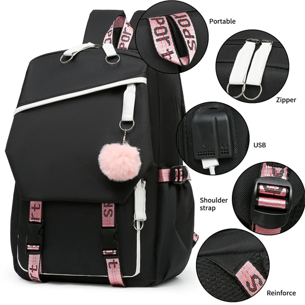 Panda เครื่องดื่ม Boba ชาอะนิเมะกระเป๋าเป้สะพายหลังโรงเรียนกระเป๋าสาว Back Pack สําหรับวัยรุ่นกระเป๋านักเรียนหญิงหลักผู้หญิงกระเป๋าเป้สะพายหลังวัยรุ่น Bookbag