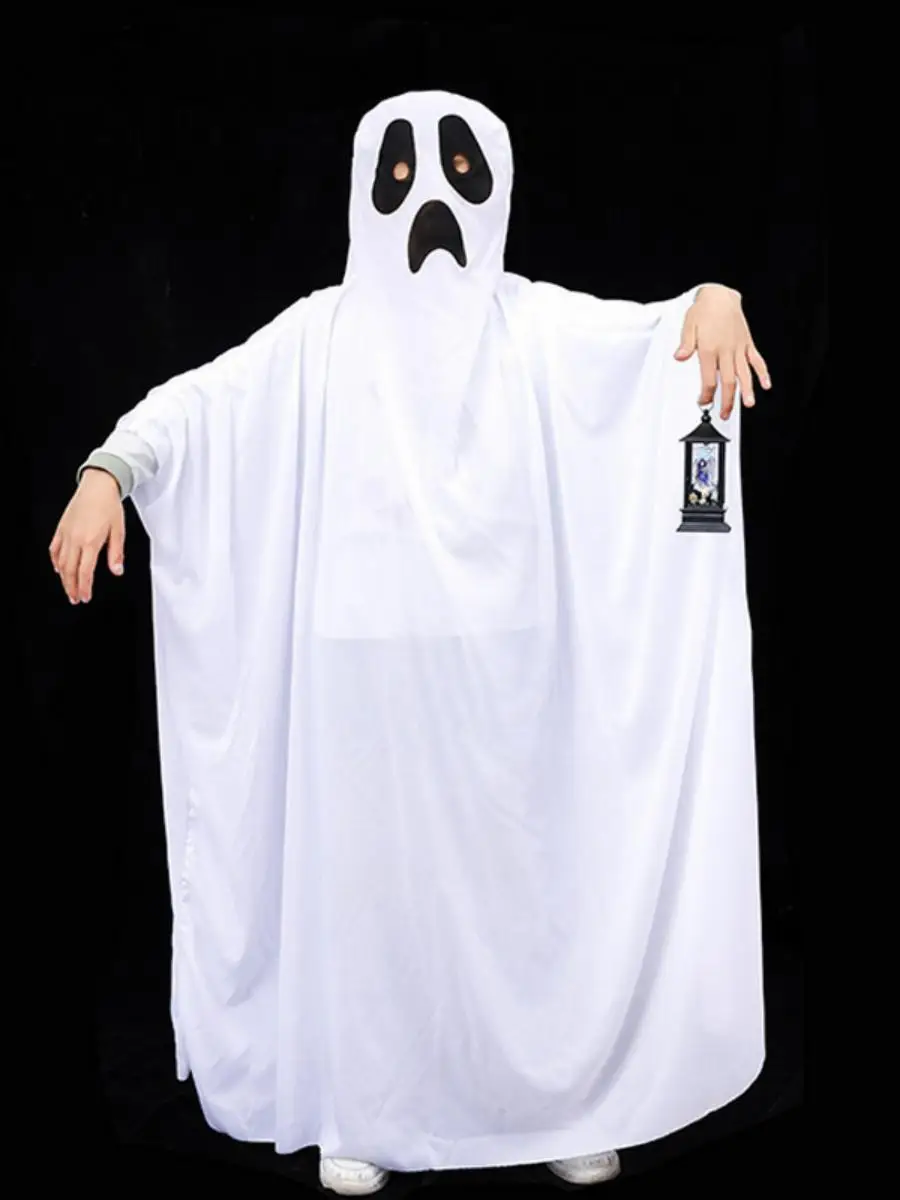 

Хэллоуин Призрак Белый Костюм Пар Плащ для Взрослых И Детей Забавный Маскарад Танец Полиэстер Материал Традиционный Китай...